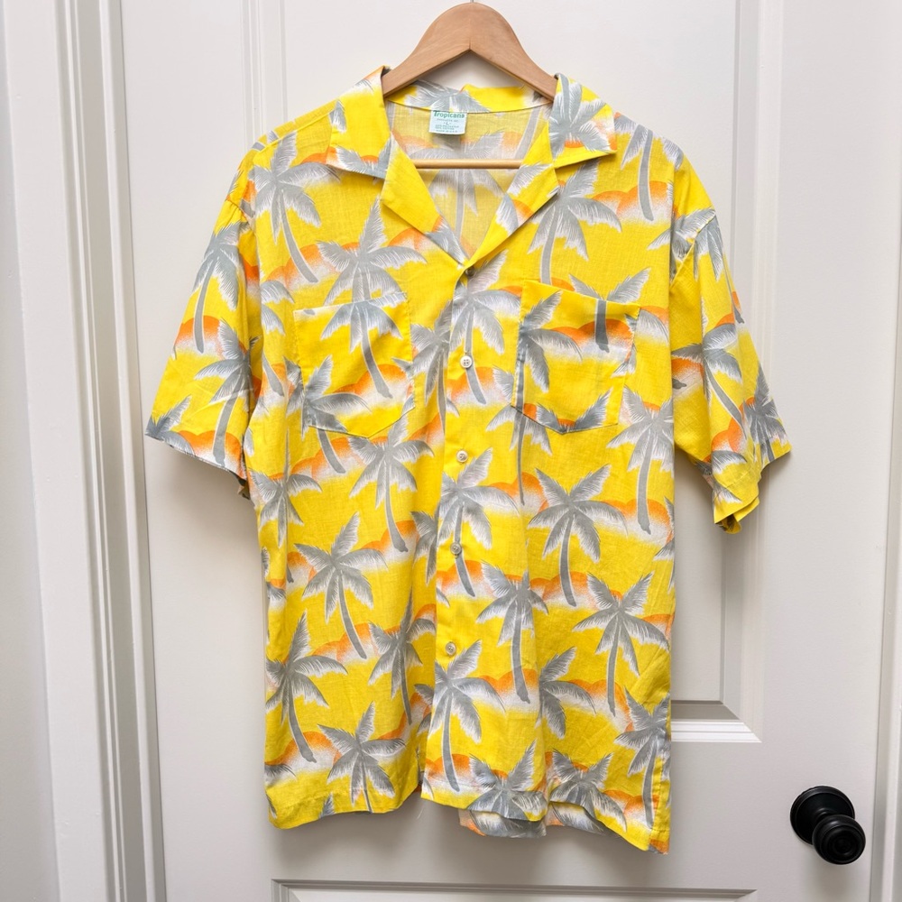 Vintage Retro Tropicana Hawaiian Button Down Shirt Size L